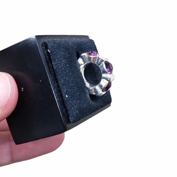 Silver & Purple Gem Charm - Picture 4 of 4
